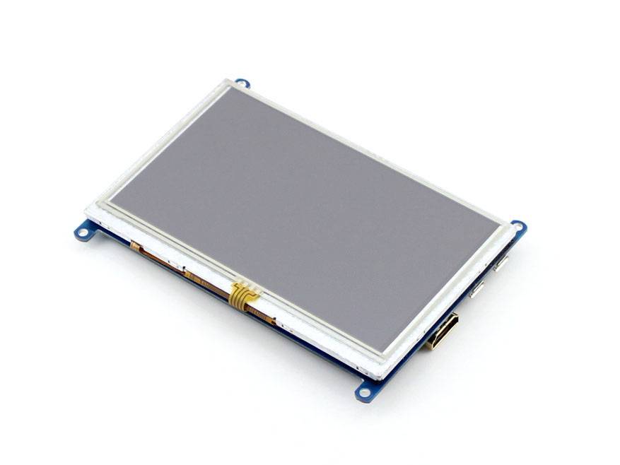 Écran LCD Tactile 5 Pouces Type A avec étui de résolution 800x480 Interface HDMI Compatible avec Raspberry Pi 4/3/ 2 Model B/A Affichage résistif 
