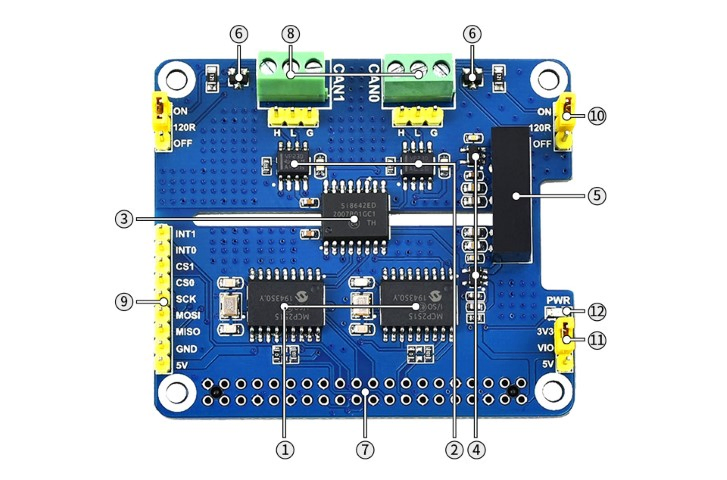 2-Channel Isolated CAN Expansion HAT for Raspberry Pi